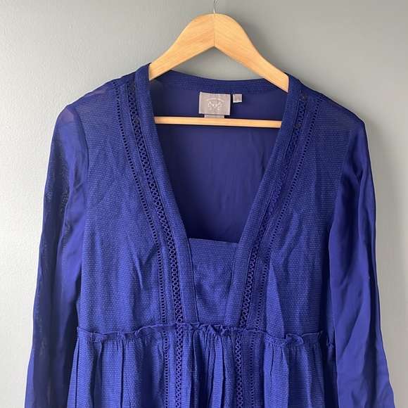 Anthropologie Vanessa Virginia North Star Sheer Boho Dress - Picture 6 of 13